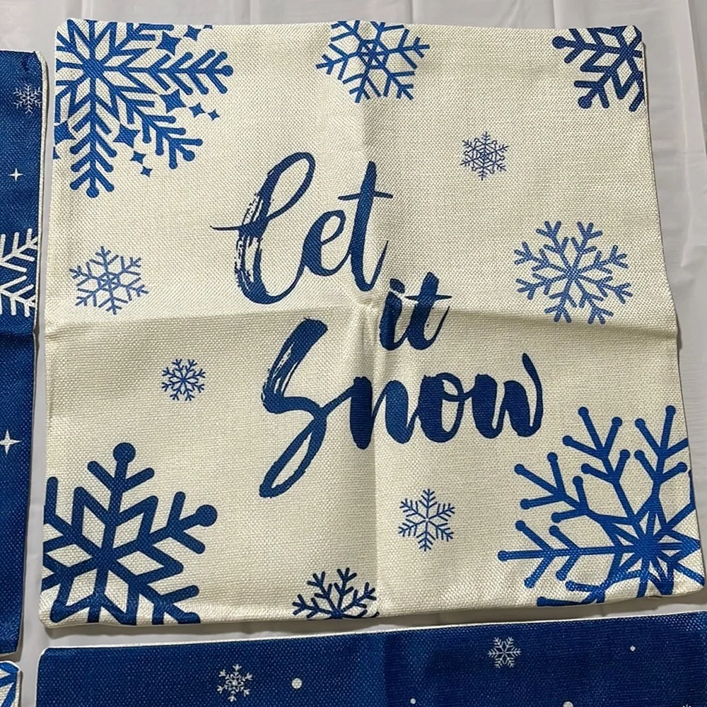 COPY - 4pcs Christmas Throw Pillows, inserts NOT included- 17.7x17.7 Inch B5
